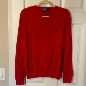 Red Ralph Lauren V neck sweater